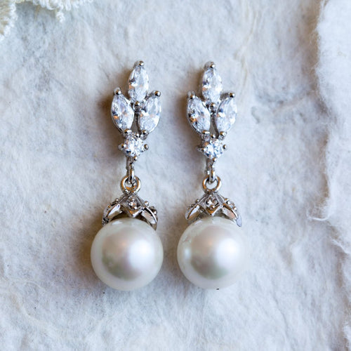 Bettina crystal and pearl earrings
