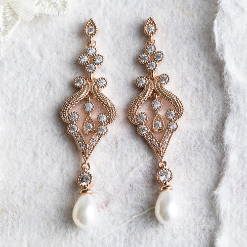 Denna crystal and pearl earrings