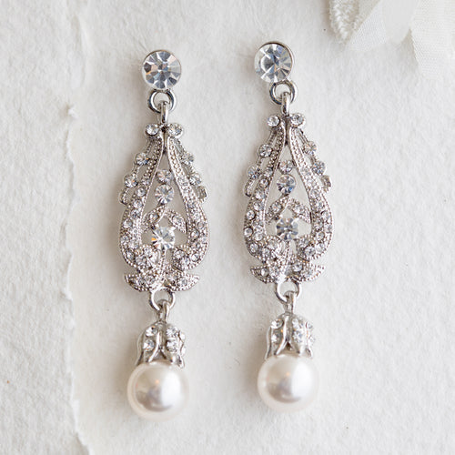 Dorothy crystal and pearl earrings