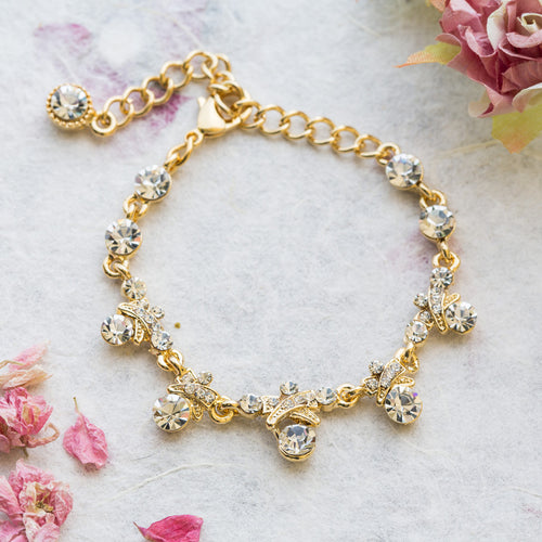 Elda gold and crystal bracelet