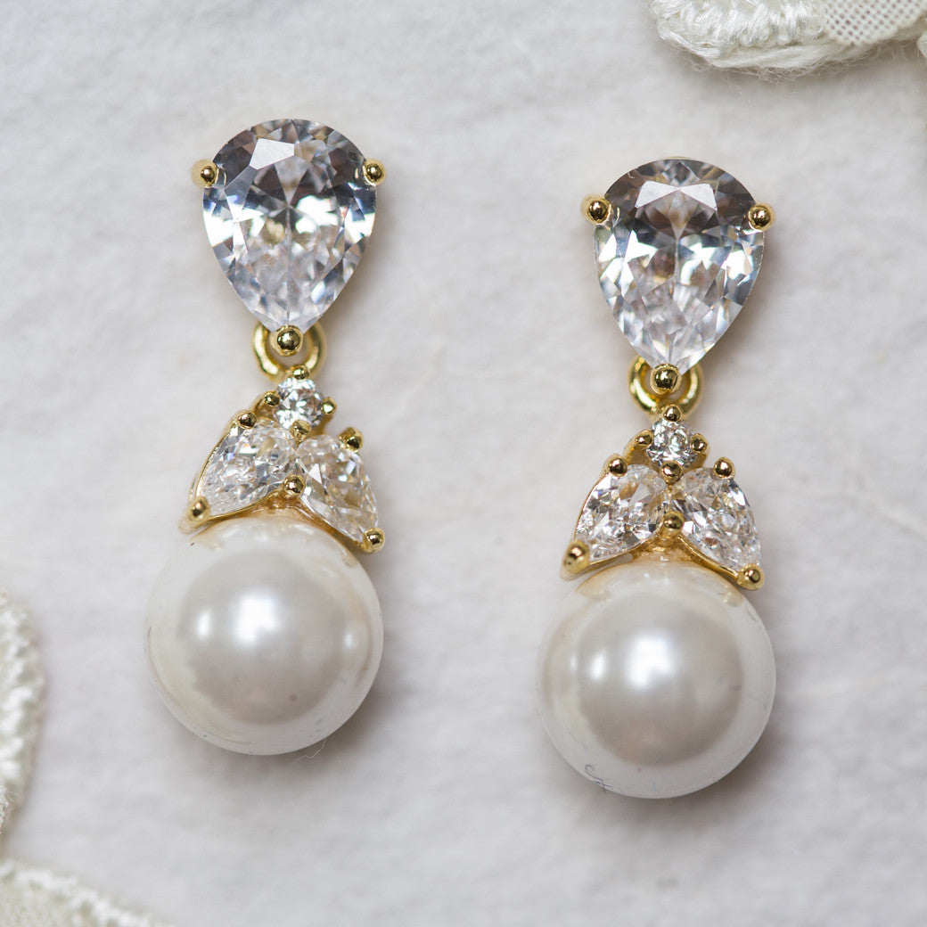 Emelia crystal gold earrings – Lola and Alice