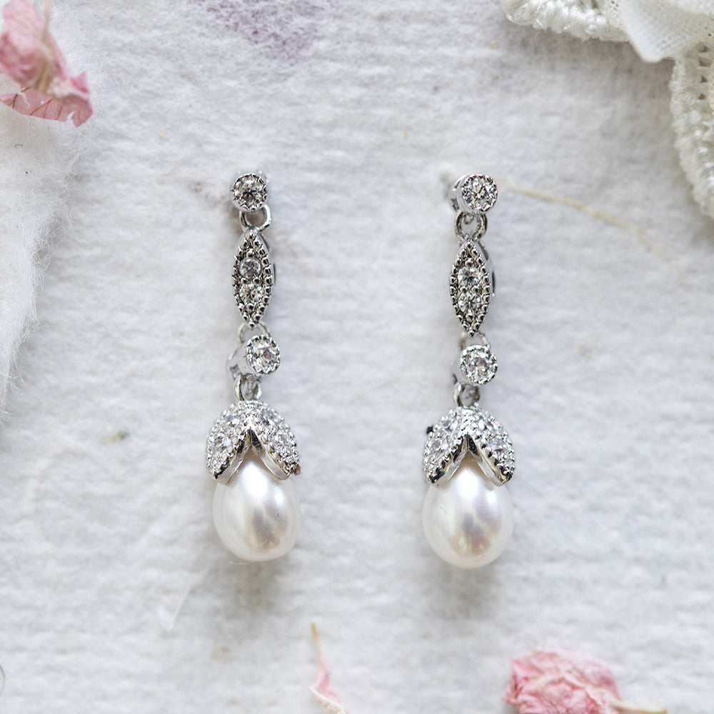 Emma pearl and crystal earrings