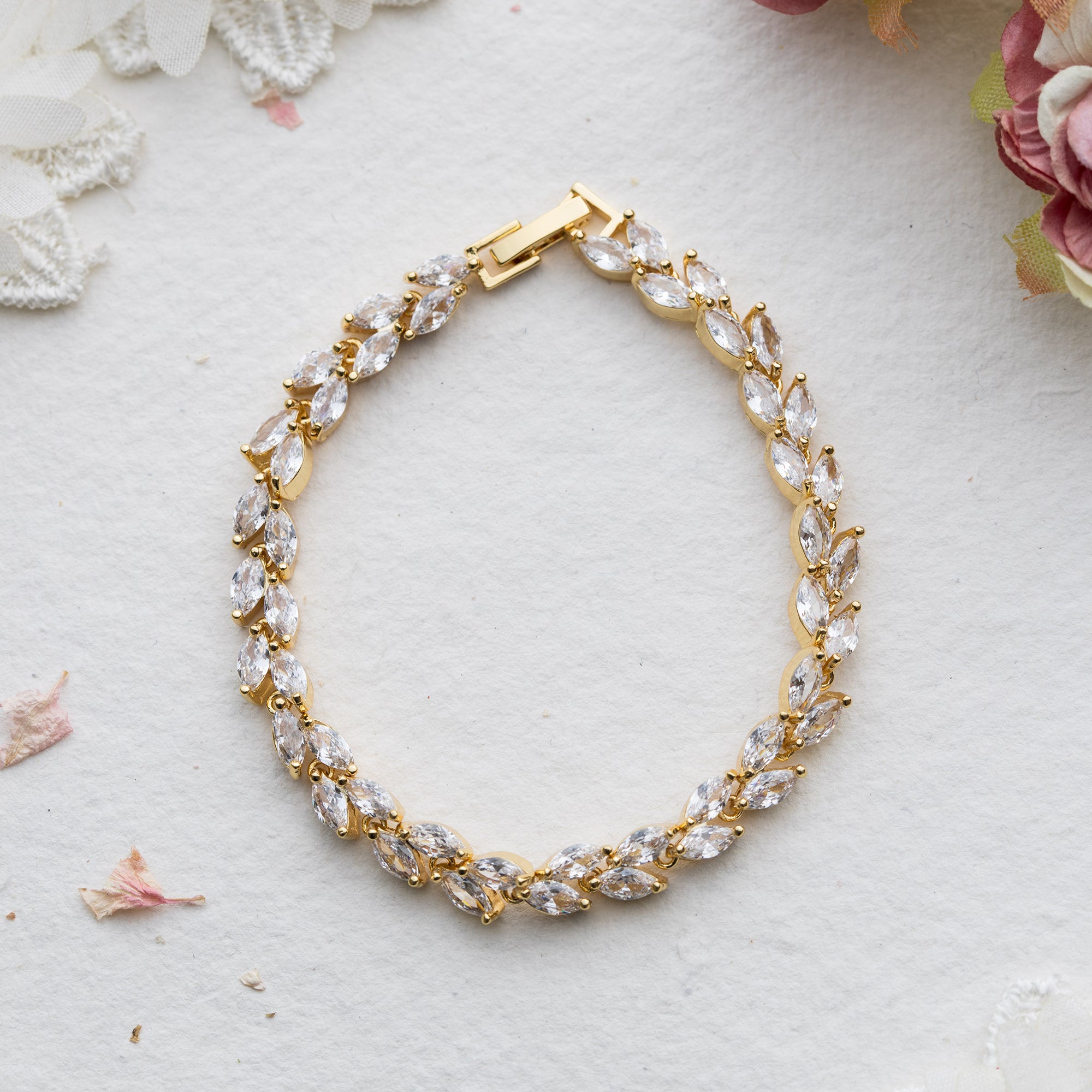 Etienne gold crystal bracelet
