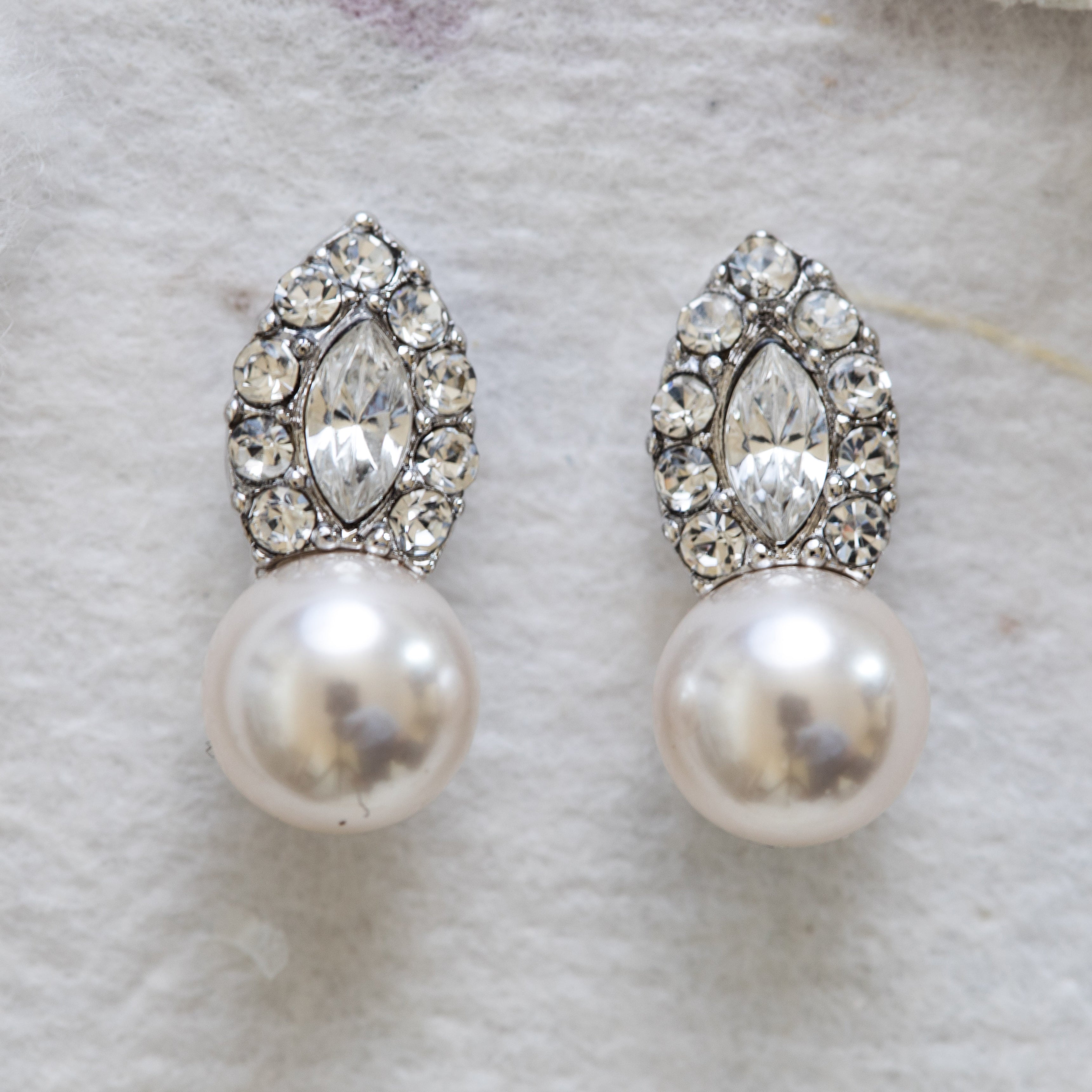 Genevieve crystal and pearl earrings