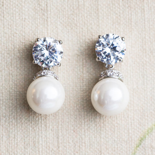 Jane pearl and crystal earrings