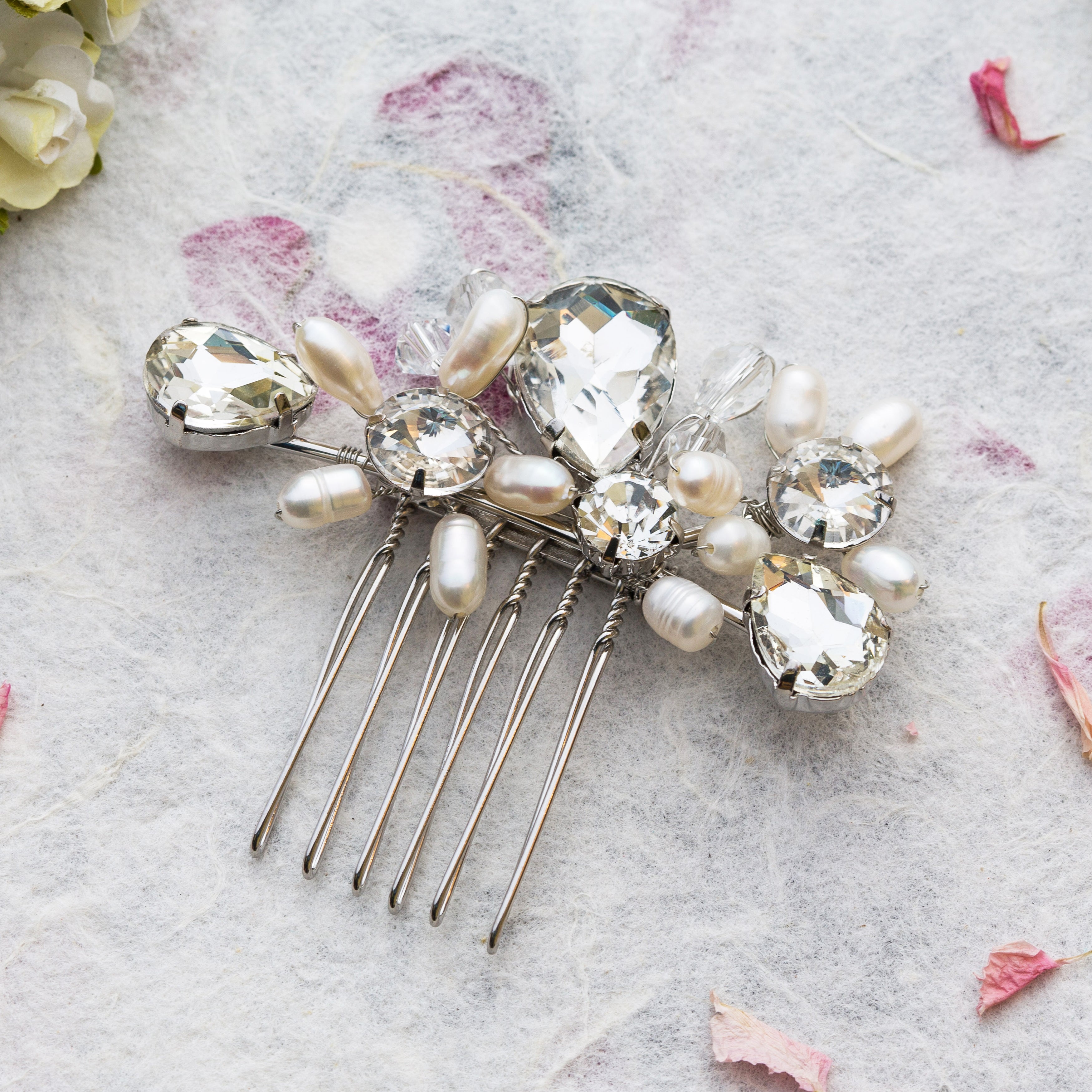 Mary gold crystal hair comb