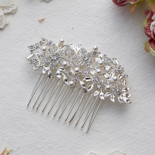 Sarita crystal silver hair comb