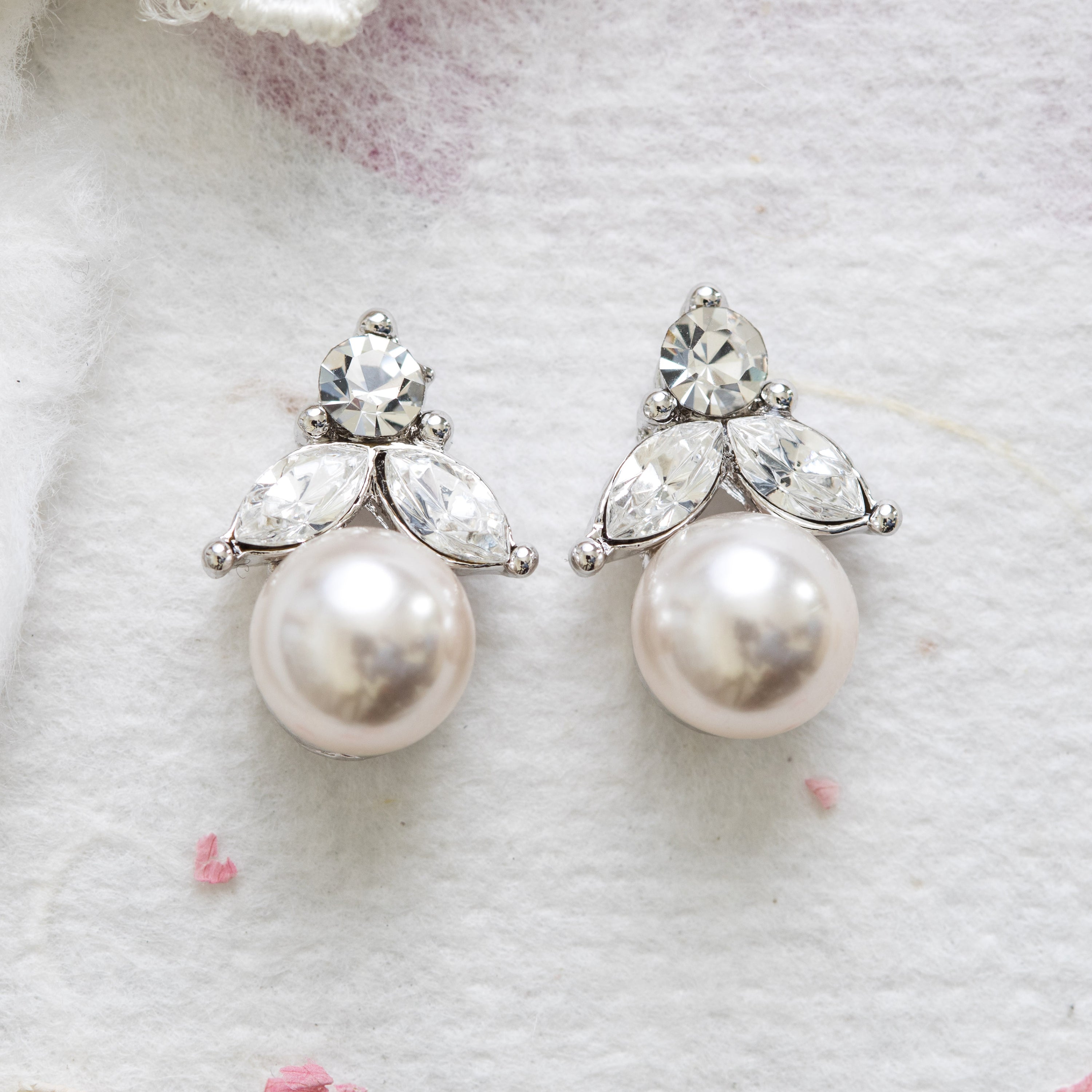 Serenity crystal and pearl earrings