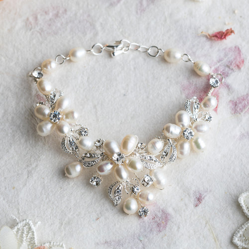 Sinead silver and pearl bracelet
