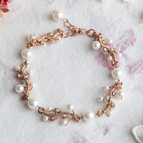 Suki crystal and rose gold bracelet