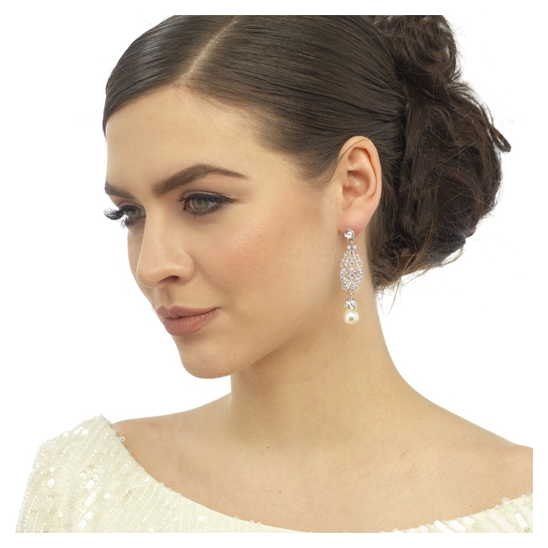 Dorothy crystal and pearl earrings