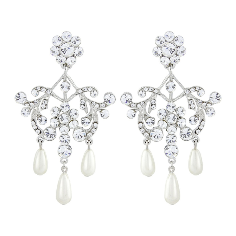 Andrea crystal and pearl earrings