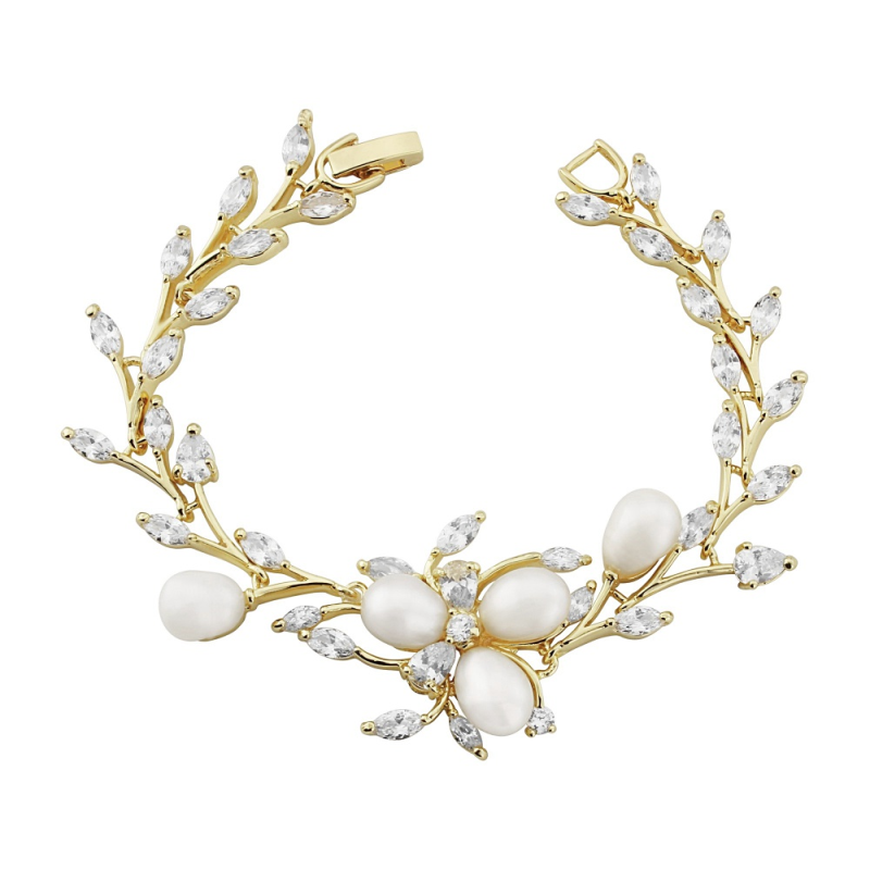 Tallulah gold and pearl bracelet