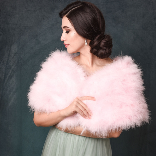 Baby pink marabou feather wrap