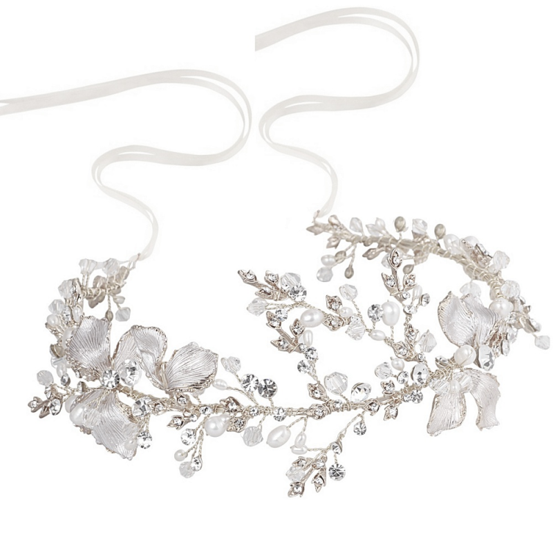 Sula crystal and silver hairvine