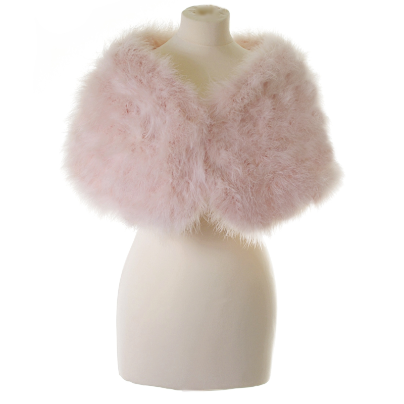 Baby pink marabou feather wrap
