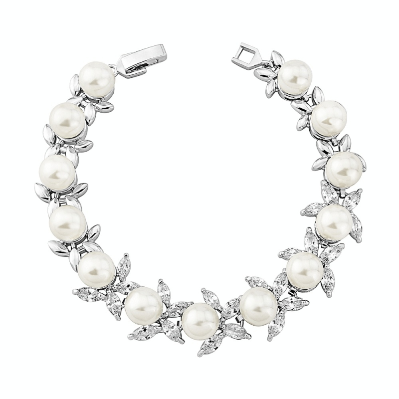 Nixie pearl and crystal bracelet
