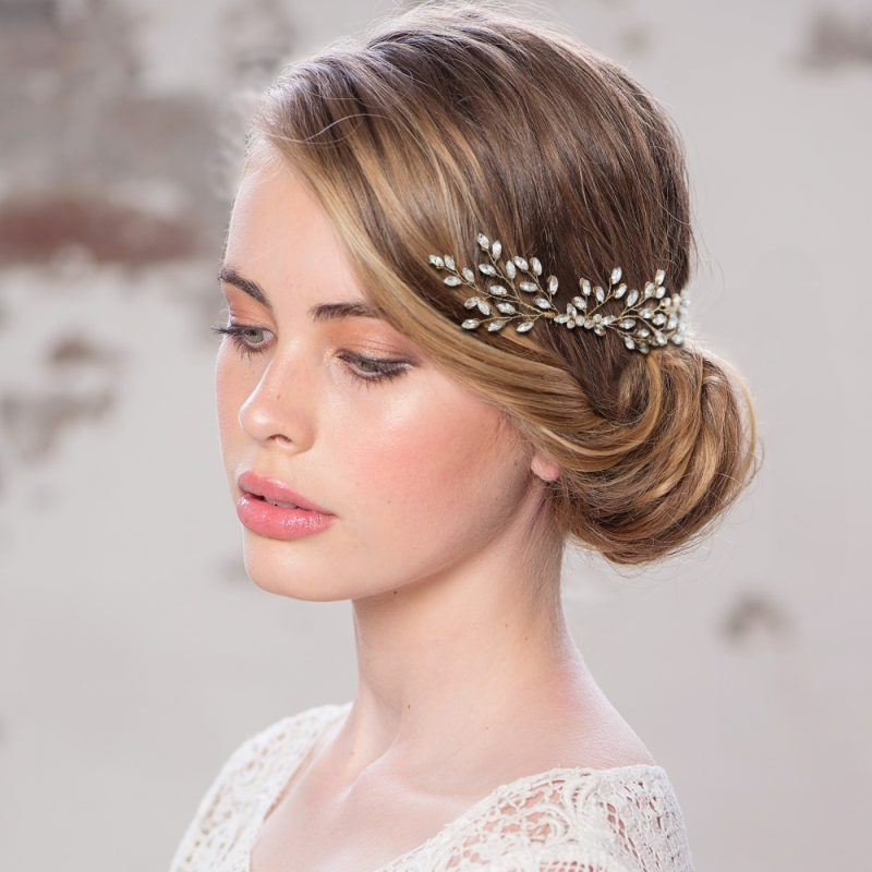 Nellie crystal gold hair comb